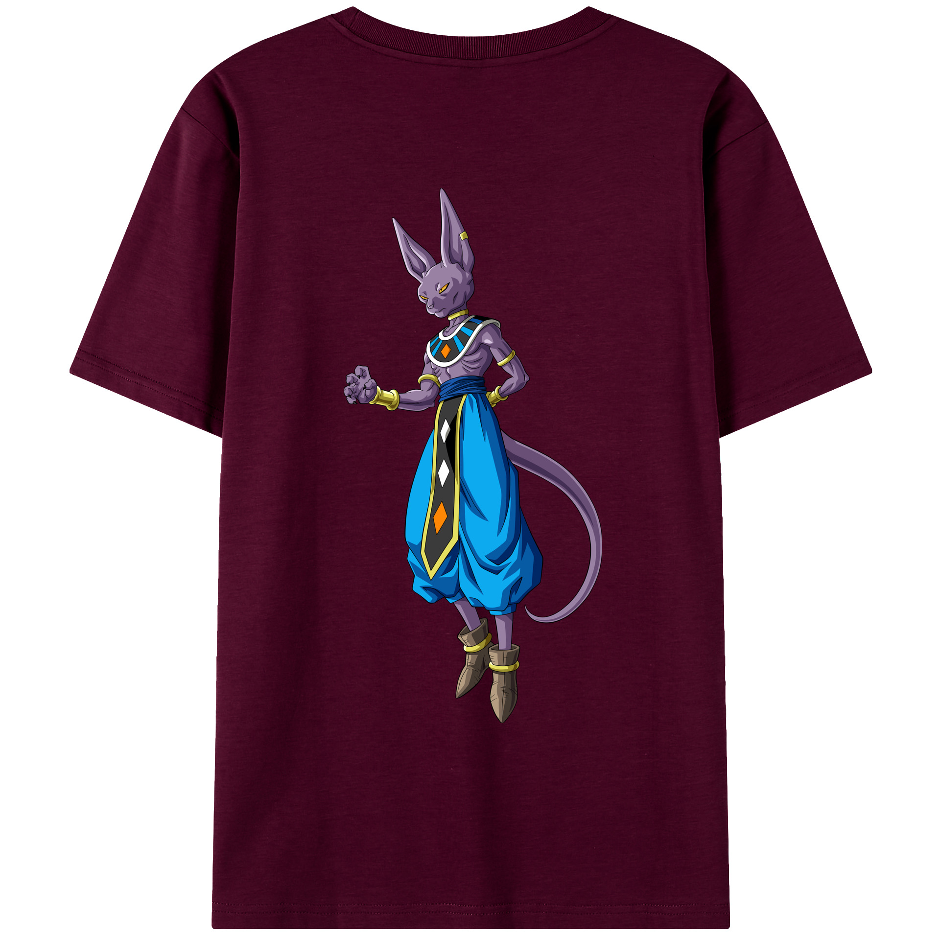 （画像用） ドラゴンボール ビルス 破壊神ビルス DRAGON BALL Beerus Birusu レディース半袖Tシャツ(バックプリント)